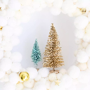 Kit couronne de Noël - Blanc et beige