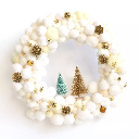 Kit couronne de Noël - Blanc et beige