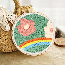 Kit Punch Needle - Fleurs et Arc-en-ciel