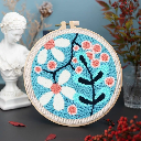 Kit Punch Needle - Explosion de fleurs blanches