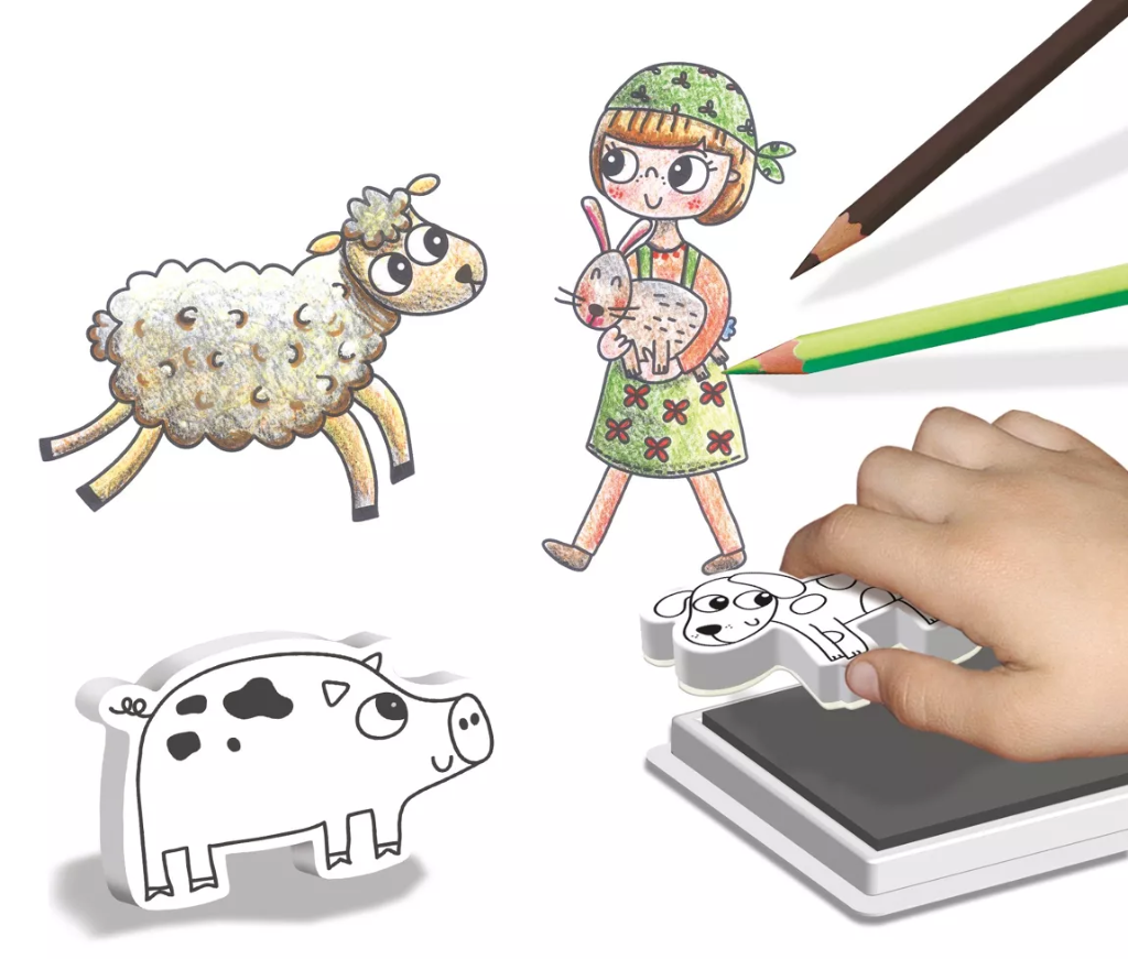 Personnages à tamponner - Ma petite ferme