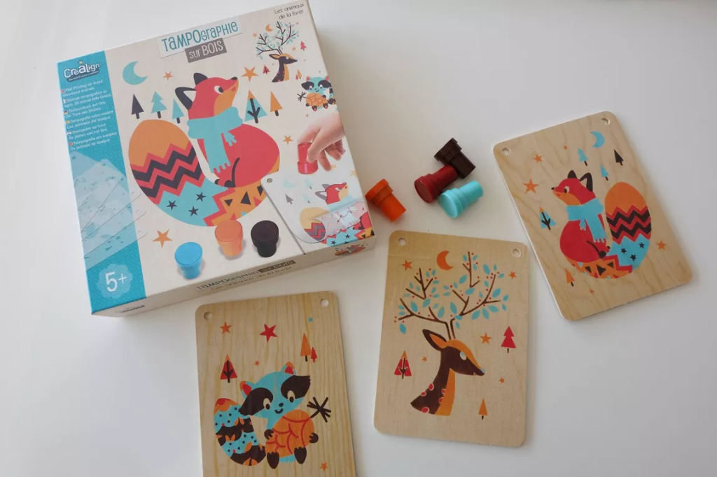 Tampographie sur bois - Les animaux de la forêt