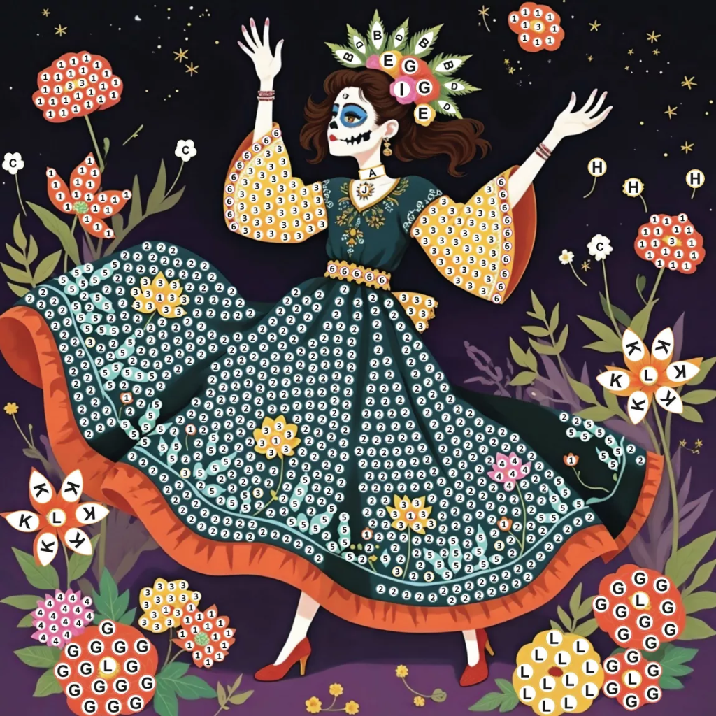 Cartes à strasser - Dia de los muertos