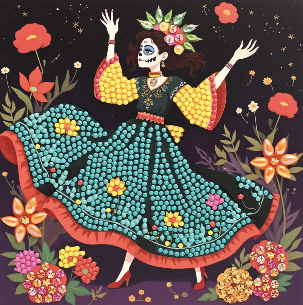 Cartes à strasser - Dia de los muertos