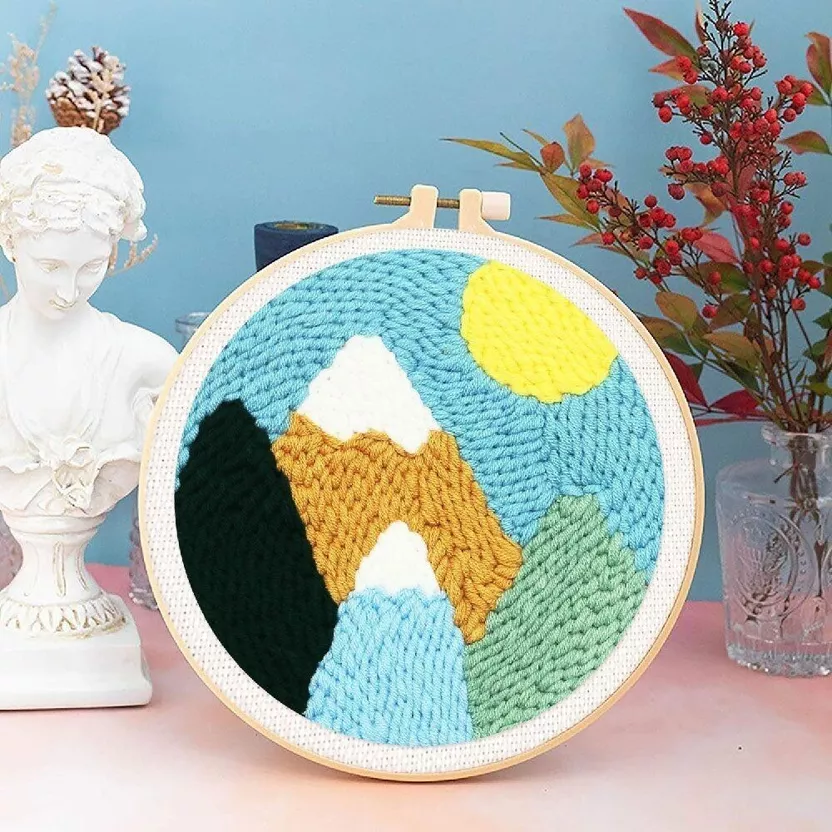 Kit Punch Needle - Montagnes enneigées et soleil