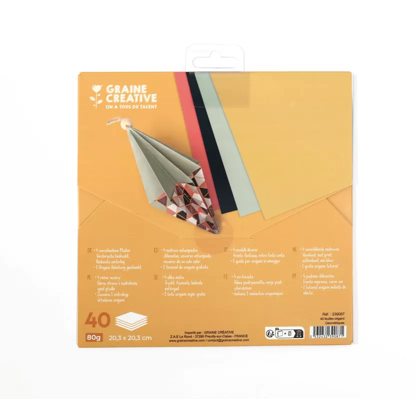 Pochette 40 feuilles Origami (20x20) - Géométrie