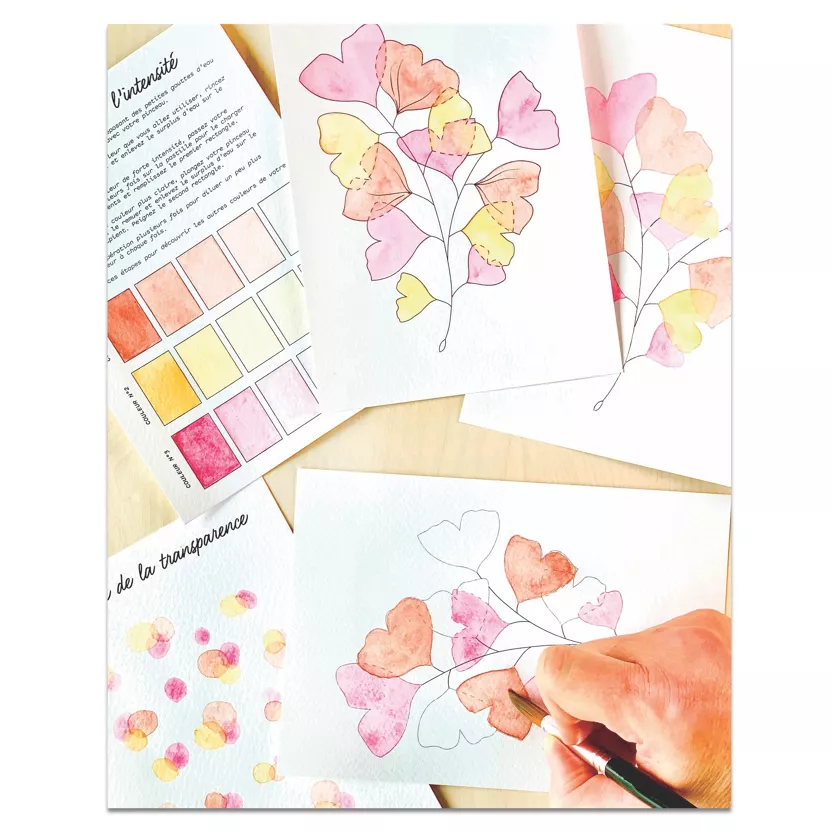 Kit Aquarelle - Tendres Ginkgos