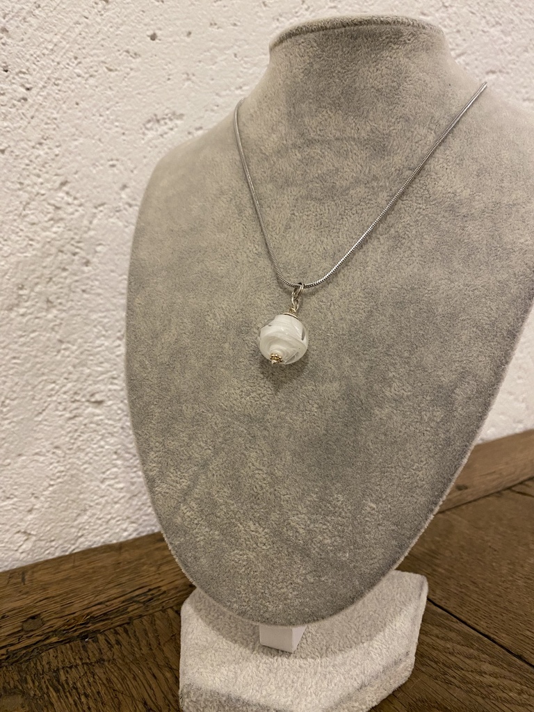 Collier boule - Blanc