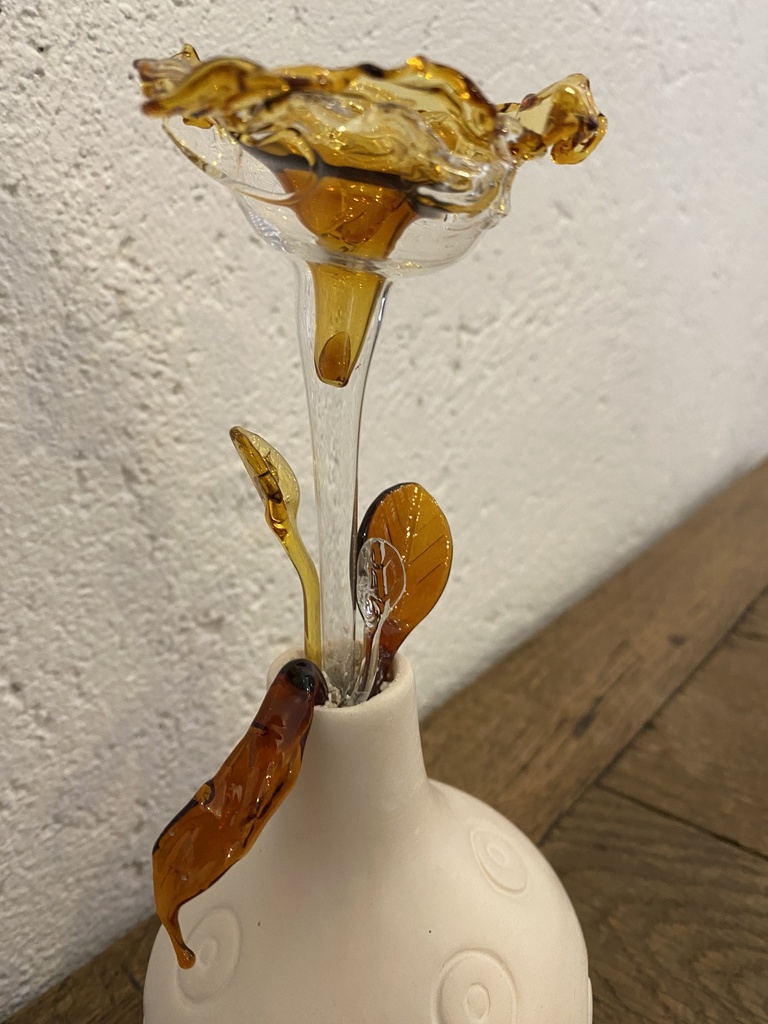 Vase fleurs en verre de Murano 