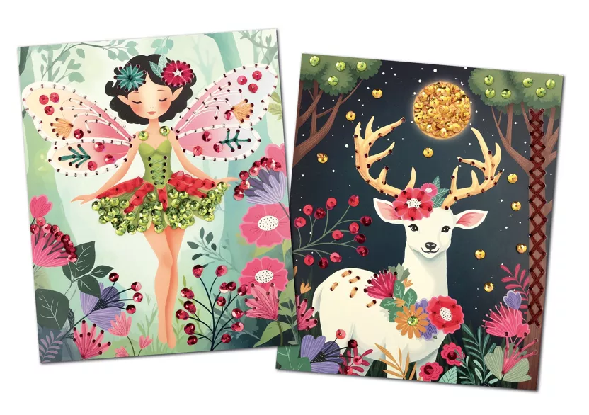 Cartes à broder - Forêt enchantée