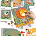 Kit Tableaux faciles - Portraits en relief - Animaux de la savane