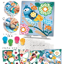 Kit Tableaux faciles - Pochoirs motifs - Couleurs de printemps