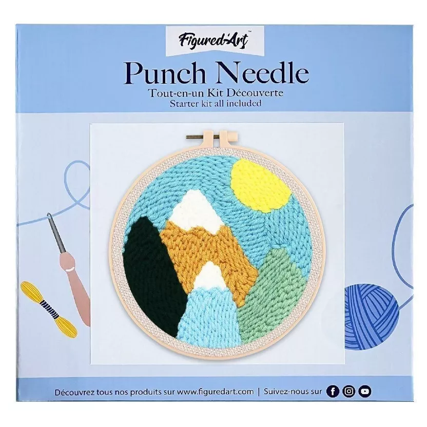 Kit Punch Needle - Montagnes enneigées et soleil