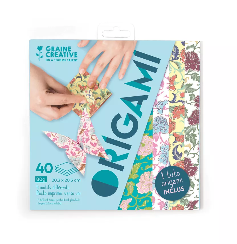 Pochette 40 feuilles Origami (20x20) - Papillons