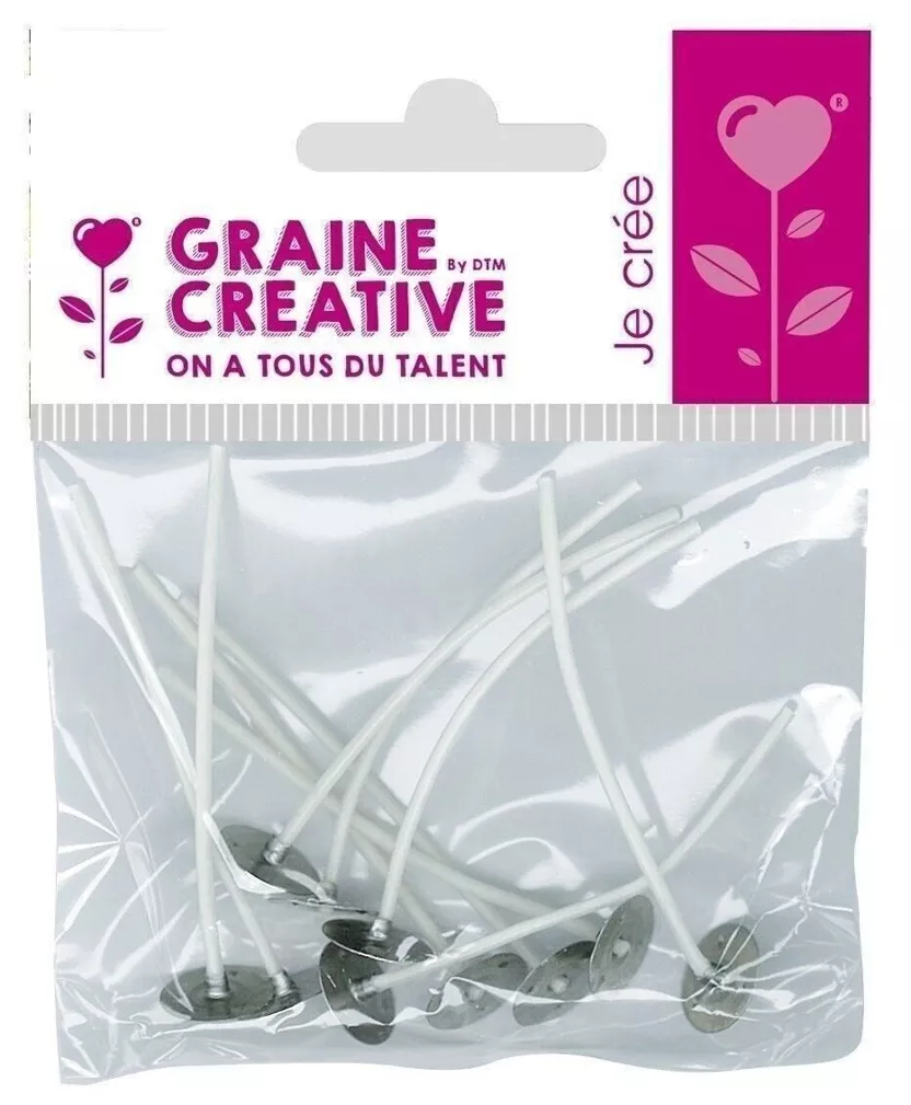 Mèches à bougie sur pied - 7cm (lot de 10)