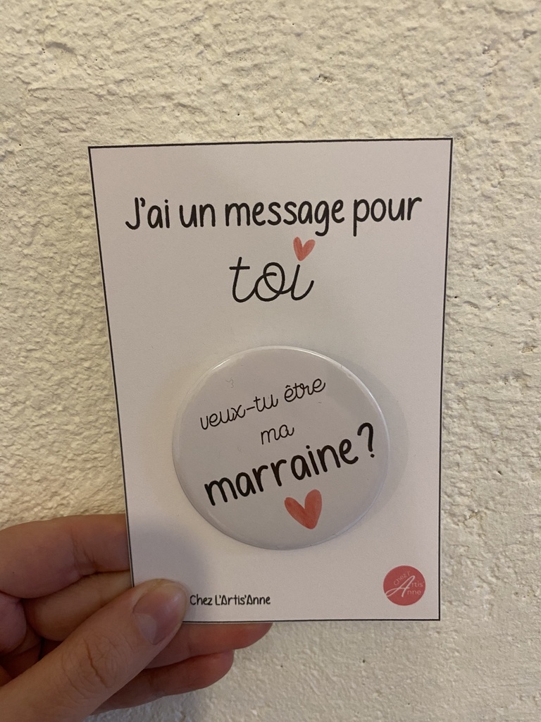 Badge - Veux-tu être ma marraine ?