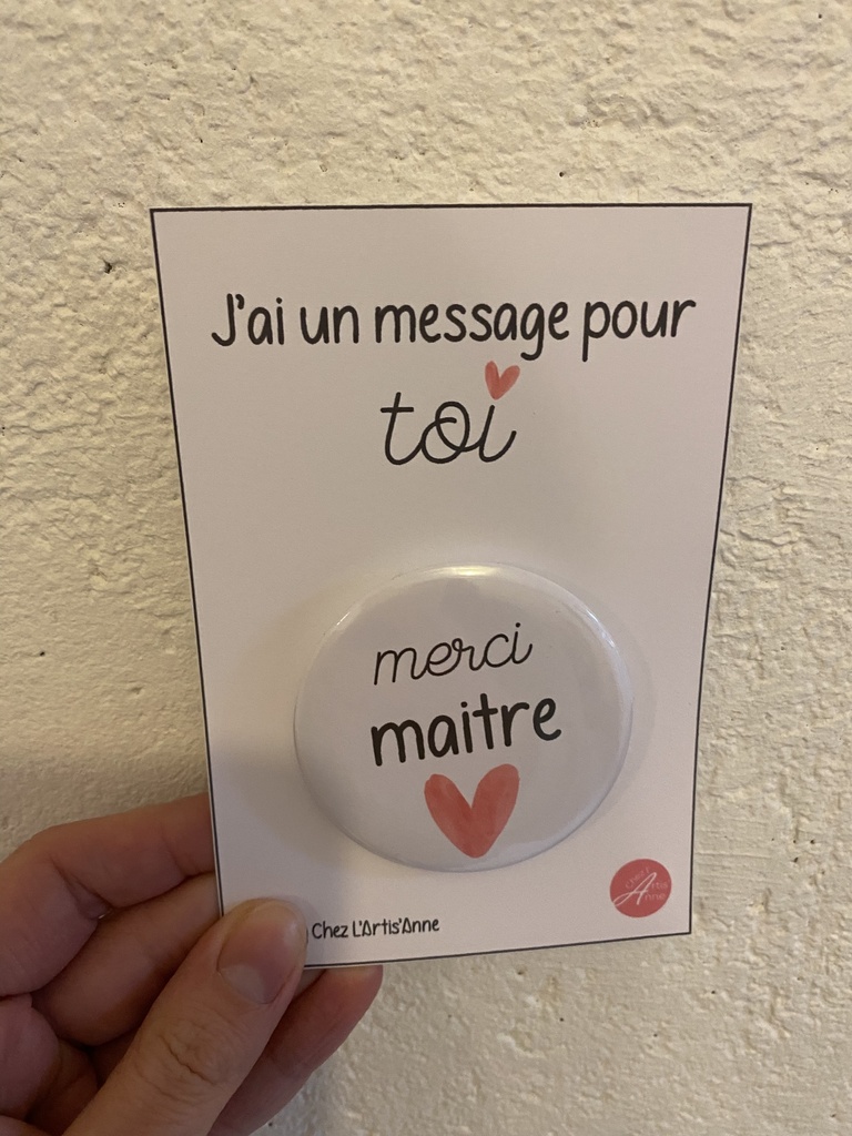 Badge - Merci maitre
