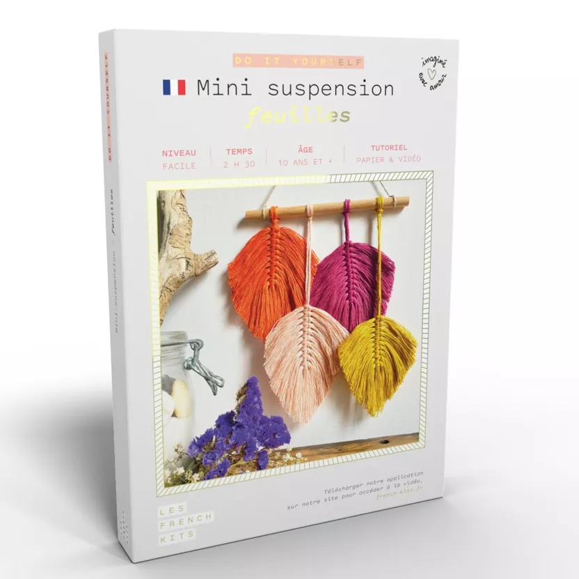 Kit Macramé - Mini suspension 4 plumes