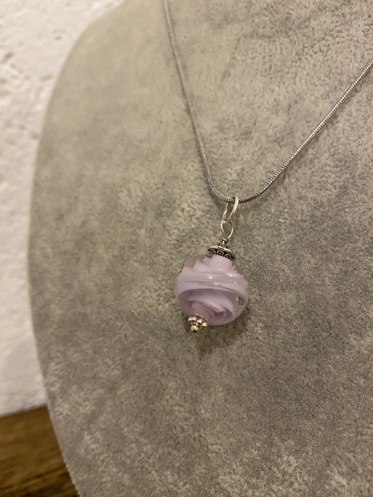 Collier boule - Rose