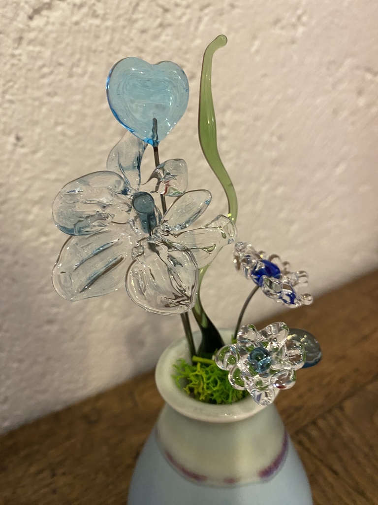 Vase fleurs en verre de Murano