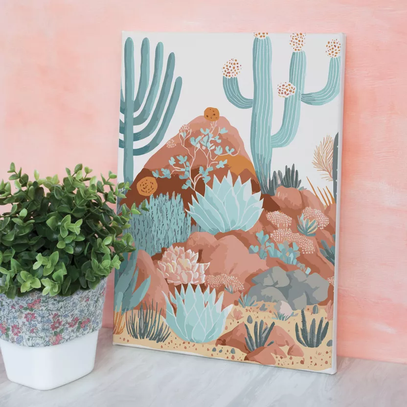 Coffret peinture au numéro - Cactus
