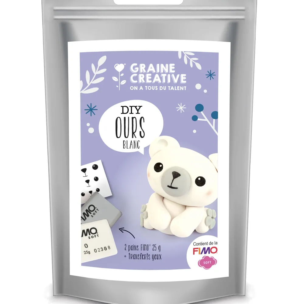 Kit Pâte Fimo - Ours blanc