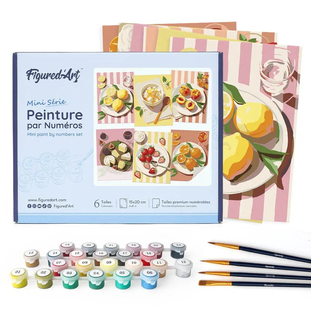 Peinture au numéro - Mini série - Gourmandises d'Eté (6 toiles)
