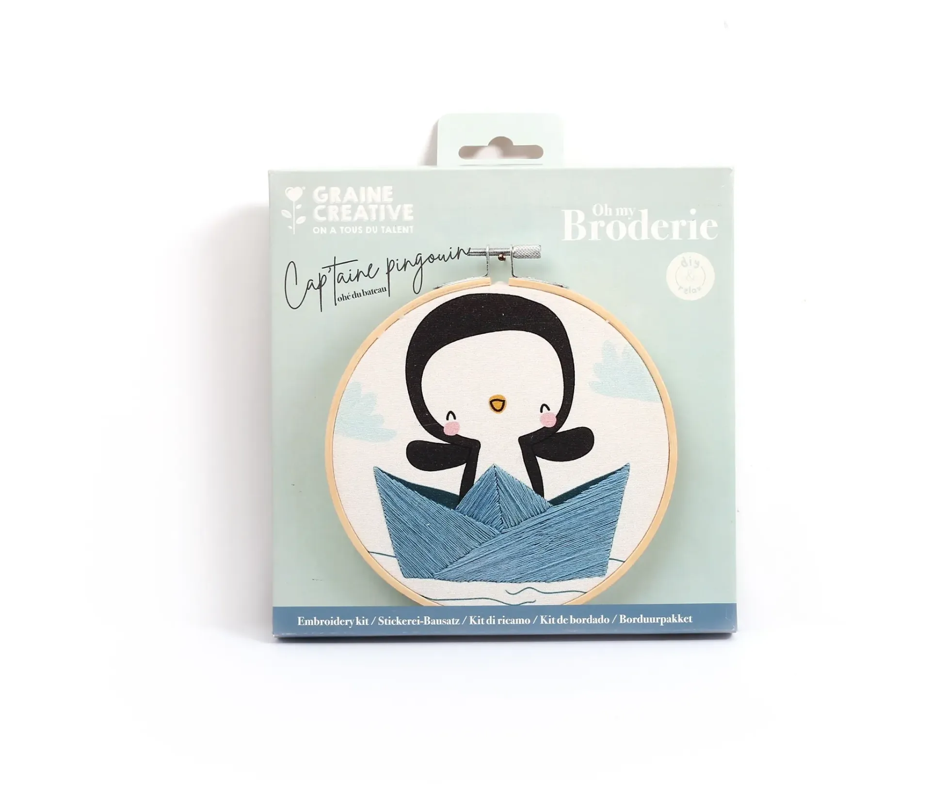 Broderie - Cap'taine pingouin
