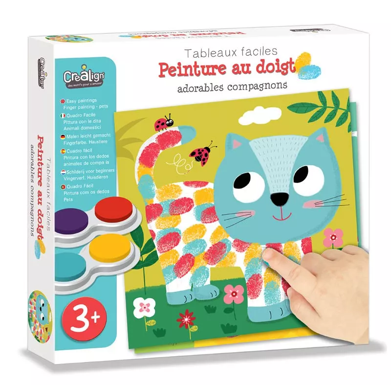Kit Tableaux faciles - Peinture au doigt - Adorables compagnons