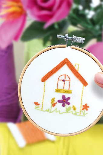 Kit Broderie - Maison fleurie