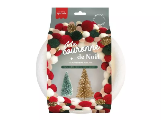 Kit couronne de Noël - Vert et rouge 