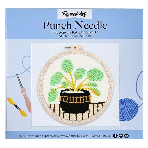 Kit Punch Needle - Plante et pot noir
