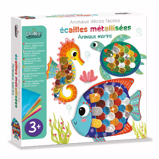 Animaux décos - Ecailles métallisées - Animaux marins