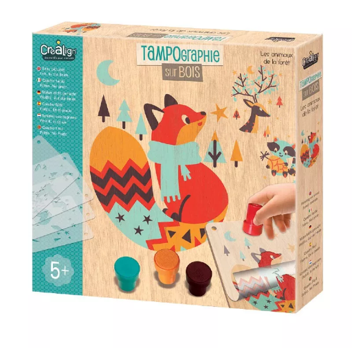 Tampographie sur bois - Les animaux de la forêt
